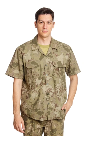 Kara Kuvvetleri Yeni Kamuflaj Renkli Kisa Kollu Taktik Gomlek Short Sleeve Camouflage
