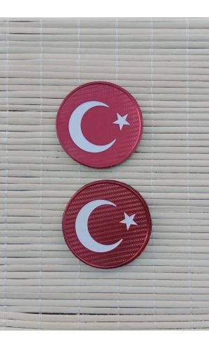 kirmizi ayyildiz bayrakli tpu 3d termoplastik yuvarlak kirmizi zemin arma pec patch