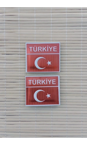kirmizi ayyildiz bayrakli turkiye yazili kirmizi zemin tpu 3d termoplastik dikdortgen arma pec patch