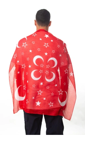 kirmizi beyaz ayyildiz arkadaslara yarenlere dagitmak icin kare asker ugurlama sali