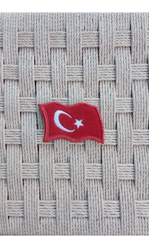 kirmizi kadife zemin dalgalanan ayyildiz bayrakli nakis islemeli arma patch pec