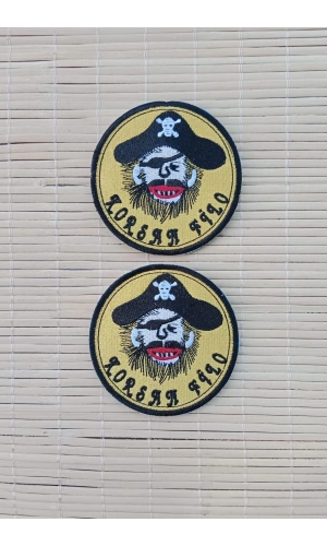 korsan filo yazili korsan logolu nakis islemeli arma pec patch