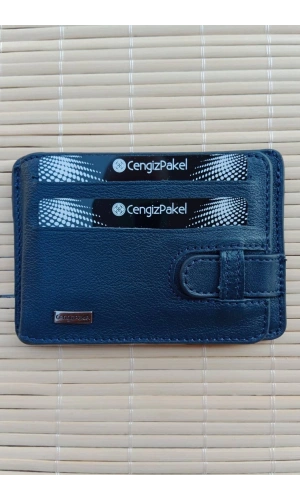 Lacivert Renkli Hakiki Deri Cengiz Pakel Kartlik