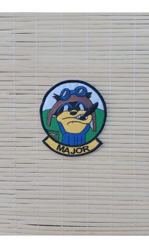 major yazili siluetli nakis islemeli arma patch pec