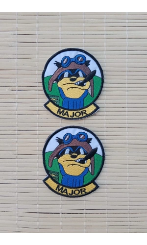 major yazili siluetli nakis islemeli arma pec patch