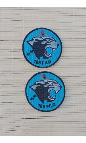 mavi zemin nakis islemeli 125 filo arma pec patch