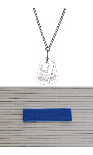 mavi zemin renkli nakisli soyadi isimlik ve asker kunyesi