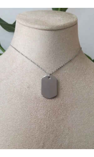 mini dogtag kunye tasarim ince silver zincirli gumus renkli kaliteli paslanmaz celik kolye stainless stell