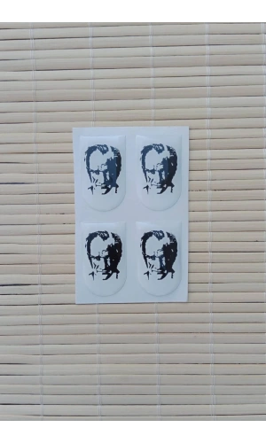 Mustafa Kemal Ataturk Siluetli Silah Kabze Sarjor Alti Yapistirmali Sticker