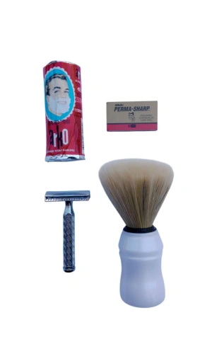 Orak Paslanmaz Krom Tras Makinasi Perma Sharp Yaprak Jilet Arko Berber Tras Sabunu Sakal Fircasi Tras Seti