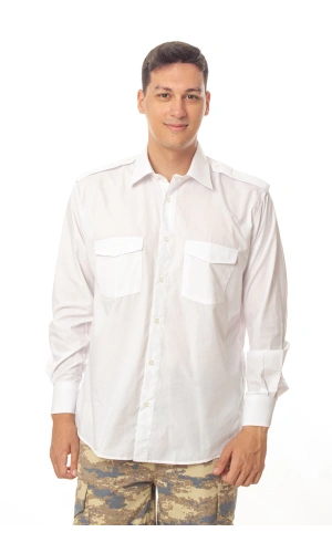 Ozel Guvenlik Beyaz renkli uzun kollu gomlek