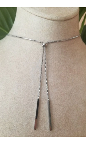 ozel tasarim ince silver zincirli gumus renkli cift sallantili kaliteli paslanmaz celik kolye stainless stell