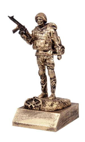 Ozel Tasarim Sari Renkli Bronz Asker Maket Heykeli
