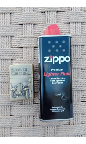 Ozel Tasarim Sari renkli German Adler kfz 13 Armored Car zirhli arac kabartmali premium zippo Cakmak