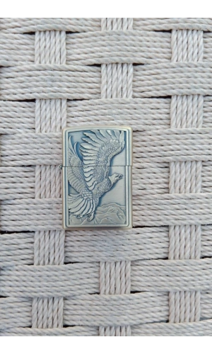 Ozel Tasarim Sari renkli Kartal Desenli kabartmali zippo Cakmak