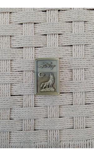 Ozel Tasarim Sari renkli Turkiye Yazili Ayyildiz ve Kurt kabartmali zippo Cakmak