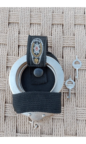 paslanmaz celik polis masolet kelepce ve cit citli acik kelepce kilifi