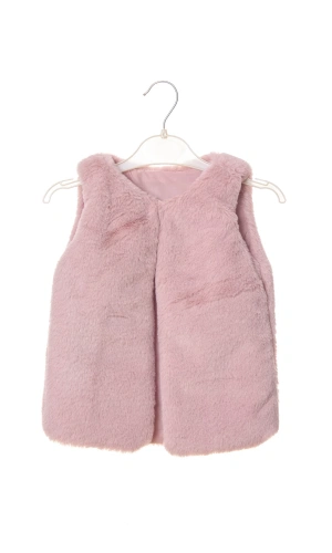 pembe renkli kaliteli pamuklu kiz cocuk kolsuz pelus yelek