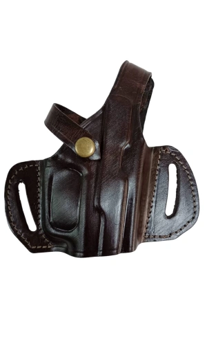 sag el kahverengi renkli tek emniyetli universal kemere gecirmeli yarim kelebek hakiki deri silah kilifi