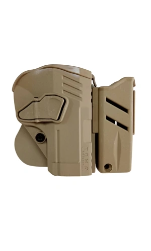 Sag El Kum Beji Renkli Toma Holster Sarsilmaz SAR 9 Polimer Taktik Silah Kilifi ve Sarjorluk