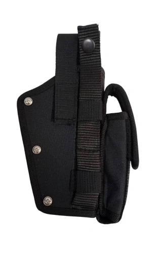 sag el siyah renkli cift emniyetli sarjorluklu airsoft kemere gecirmeli impertex silah kilif