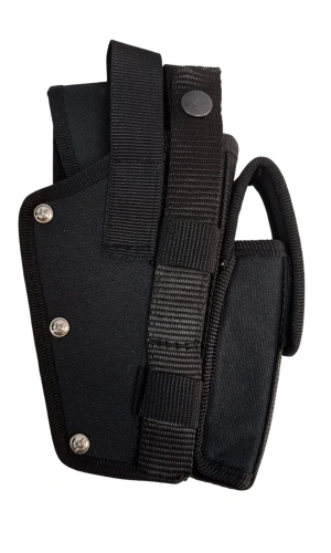 sag el siyah renkli cift emniyetli sarjorluklu airsoft palaskaya kemere gecirmeli impertex silah kilifi