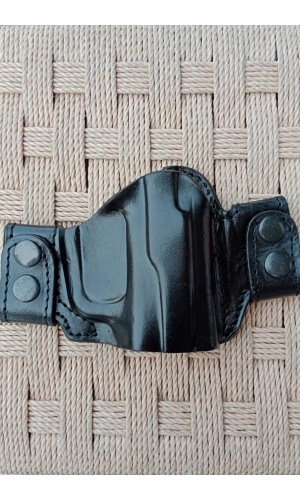 sag el siyah renkli hakiki deri cit citli palaskaya kemere gecirmeli yarim kelebek silah kilif