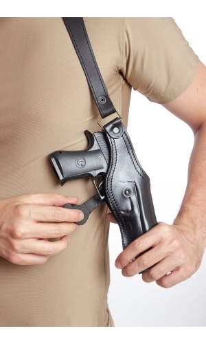 Sag El Siyah Renkli Hakiki Deri ozel uretim Tekli Koltukalti Kaliteli Airsoft Silah Kilifi