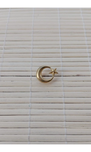 sari renkli ayyildiz ceket yaka ignesi yaka rozeti