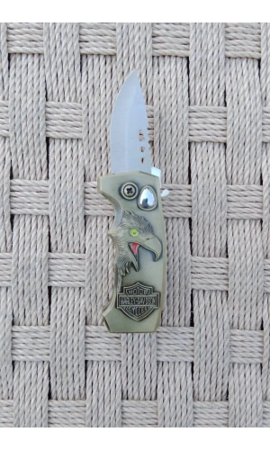 Sari Renkli Kabartmali Cok Fonksiyonlu Kartal Modelli Emniyetli Dugmeli Bicakli Purmuz Cakmak