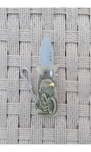 Sari Renkli Kabartmali Cok Fonksiyonlu Onde Gelen Kartal Modelli Emniyetli Dugmeli Bicakli Purmuz Cakmak