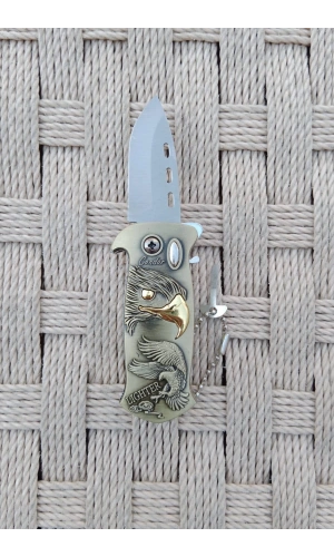 Sari Renkli Kabartmali Cok Fonksiyonlu Tepeli Akbaba Modelli Emniyetli Dugmeli Bicakli Purmuz Cakmak