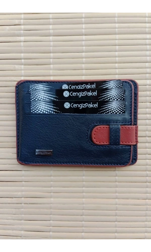 Siyah Lacivert Kirmizi Renkli Hakiki Deri Cengiz Pakel Kartlik