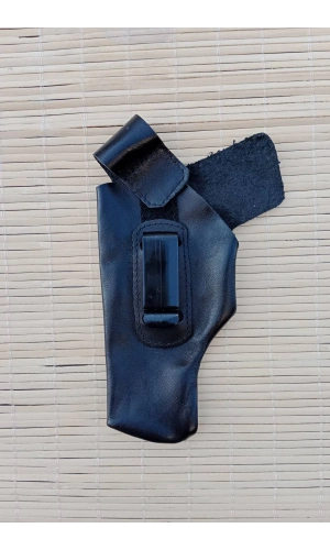 Siyah Renkli Hakiki Deri Masali Kulakli ic Tasima Sol el Silah Kilifi