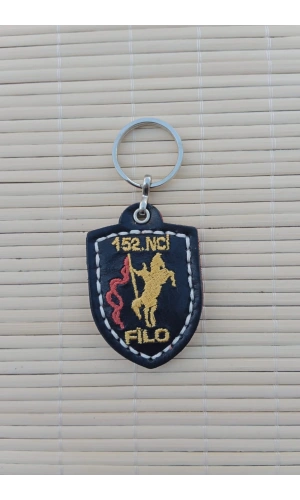 Siyah Renkli ozel uretim 152. Filo Ayyildiz Hakiki Deri Hediyelik Anahtarlik