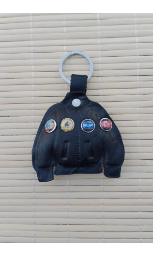 Siyah Renkli ozel uretim Hakiki Deri Pilot Mont Hediyelik Anahtarlik