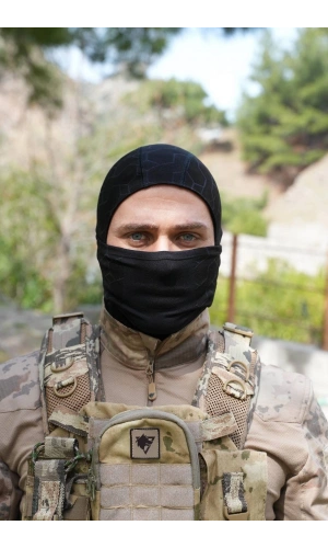 Siyah Renkli Ruzgar Gecirmez Termal Balaklava Kar Maskesi
