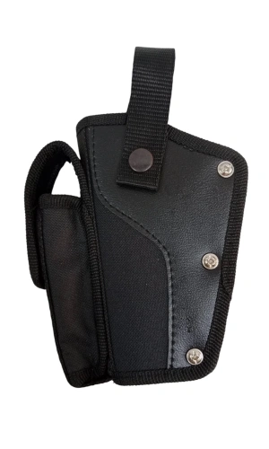 sol el siyah renk tek emniyetli sarjorluklu airsoft kemere gecirmeli impertex silah kilifi