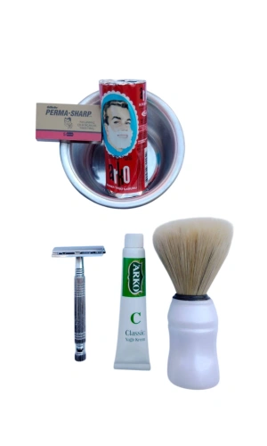 Tima 777 tras makinasi Arko Berber Tras Sabunu Perma Sharp Yaprak Jilet Tras Fircasi Metal Tras Tasi Arko Nem Klasik cilt besleyici Yagli Krem 20 cc Tras Seti