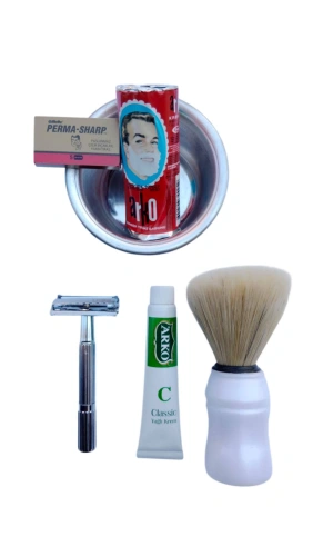 Tima 779 tras makinasi Arko Berber Tras Sabunu Perma Sharp Yaprak Jilet Tras Fircasi Metal Tras Tasi Arko Nem Klasik cilt besleyici Yagli Krem 20 cc Tras Seti