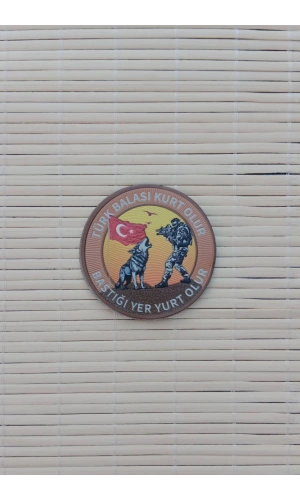 Turk Balası Kurt Olur Bastigi Yer Yurt Olur 3d TPU Termoplastik Gogus Arma Patch Pec