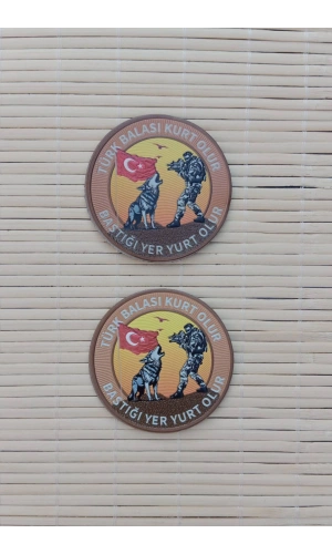 Turk Balası Kurt Olur Bastigi Yer Yurt Olur 3d TPU Termoplastik Gogus Arma Pec Patch