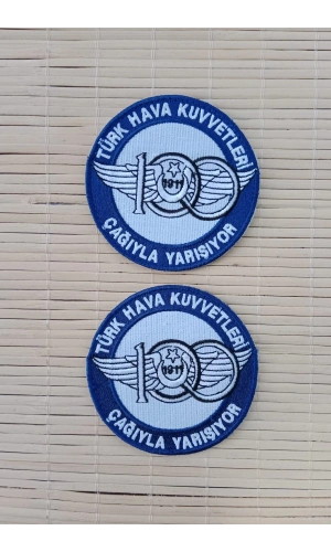 turk hava kuvvetleri 1911 cagiyla yarisiyor yazili 100. yil logolu nakis islemeli arma pec patch