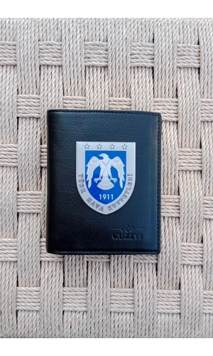 turk hava kuvvetleri 1911 kartal amblemli ozel tasarim 3d plastik rozetli hakiki deri cuzdan