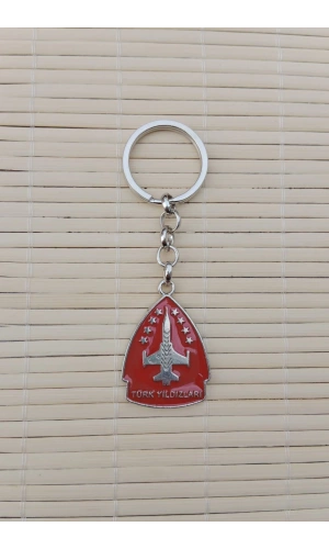 Turk Yildizlari Kabartma Yazili Amblemli ozel Tasarim Ucak F-16 Metal Anahtarlik
