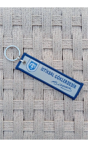 Turkish Air Force istikbal Goklerdedir Yazili Nakis islemeli Bez Anahtarlik