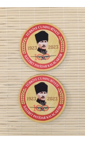 Turkiye Cumhuriyeti 1923 2023 100. Yil ilelebet Payidar Kalacaktir 3D Fermateks Kabartma Patch Arma