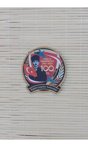 turkiye cumhuriyeti 1923 2023 100. yil ilelebet payidar kalacaktir yazili islemeli arma patch pec