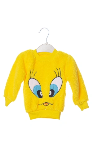 tweety sylvester detayli civciv sarisi renkli kaliteli uzun kollu alt ust takim