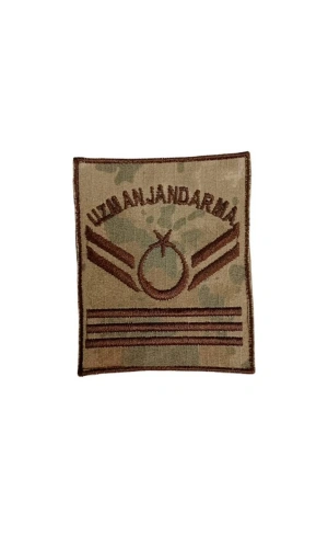 Uzman Jandarma 3 Kademe Kamuflaj Renkli Nakis Kol Rutbe